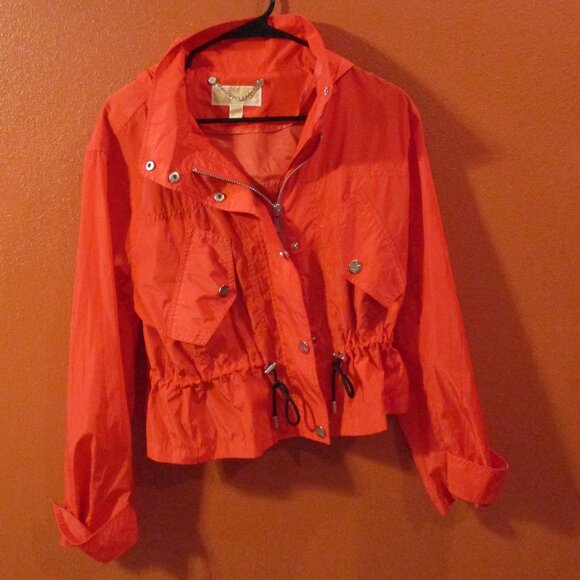 MICHAEL Michael Kors Woman Medium Red Full Zip Pockets Hooded Jacket - Picture 4 of 10